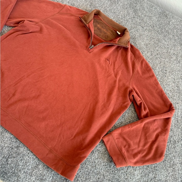 Tommy Bahama 1/4 Zip Pullover Shirt Long Sleeve Pima Cotton Men’s SZ XL Orange - Picture 4 of 12